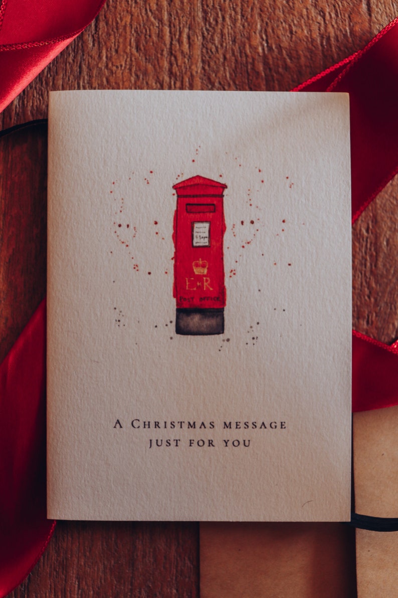 Watercolour Post Box Christmas Card Etsy Canada