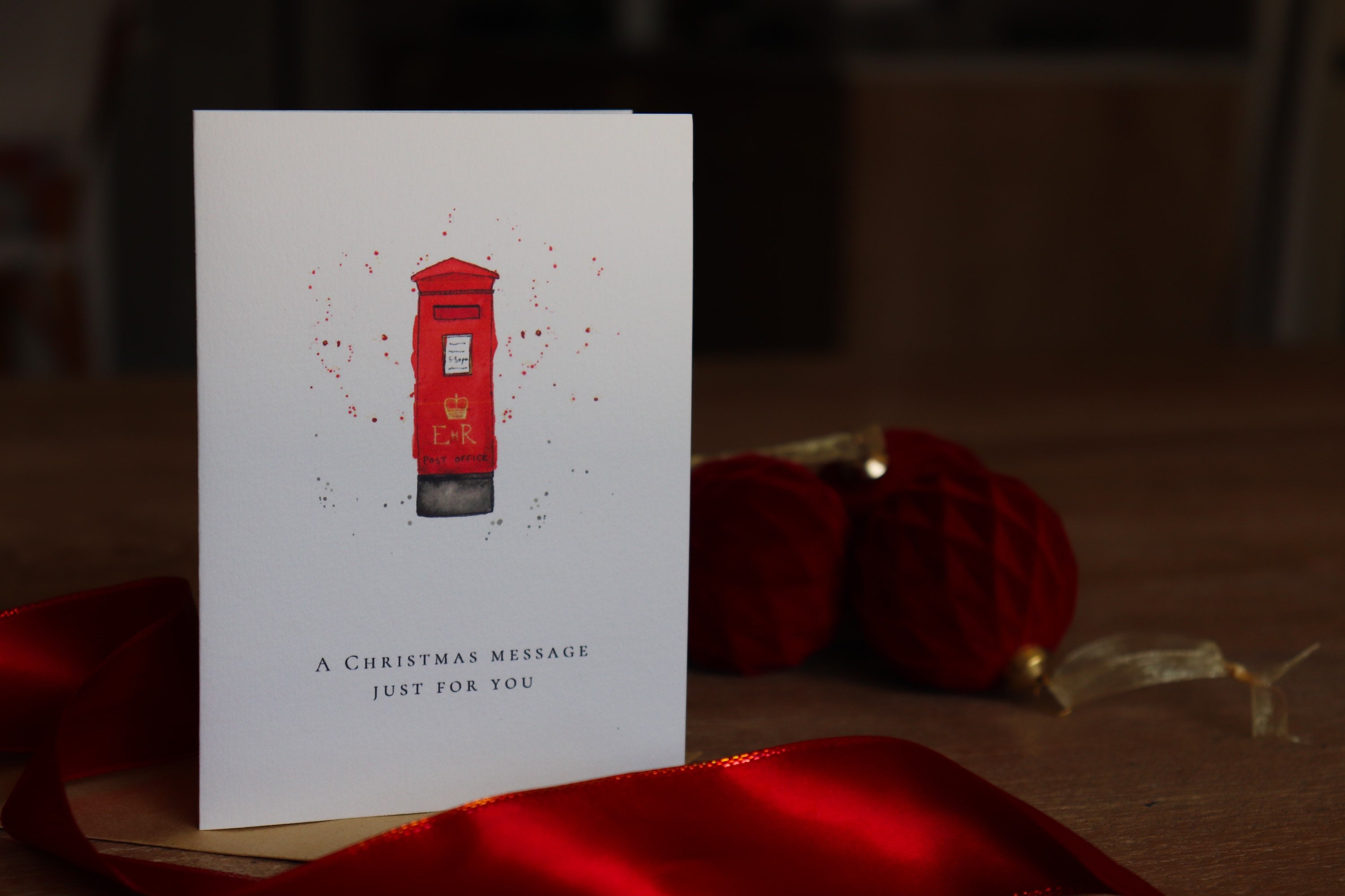 Watercolour Post Box Christmas Card Etsy Canada