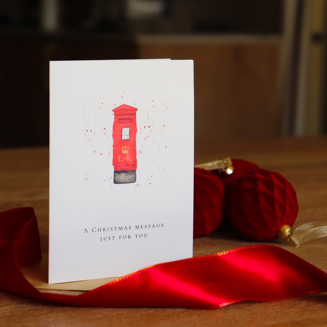 Set of 4 Watercolour Post Box Christmas Cards Etsy