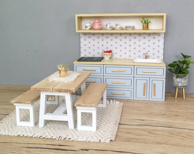 Miniature Dollhouse Kitchen Set 112 Scale, Miniature Kitchen