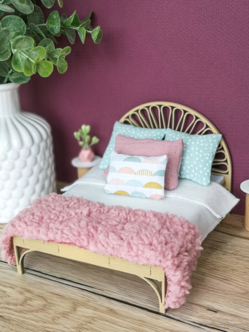 Dollhouse Double Bed 112 Scale Miniature Furniture Bundle Etsy