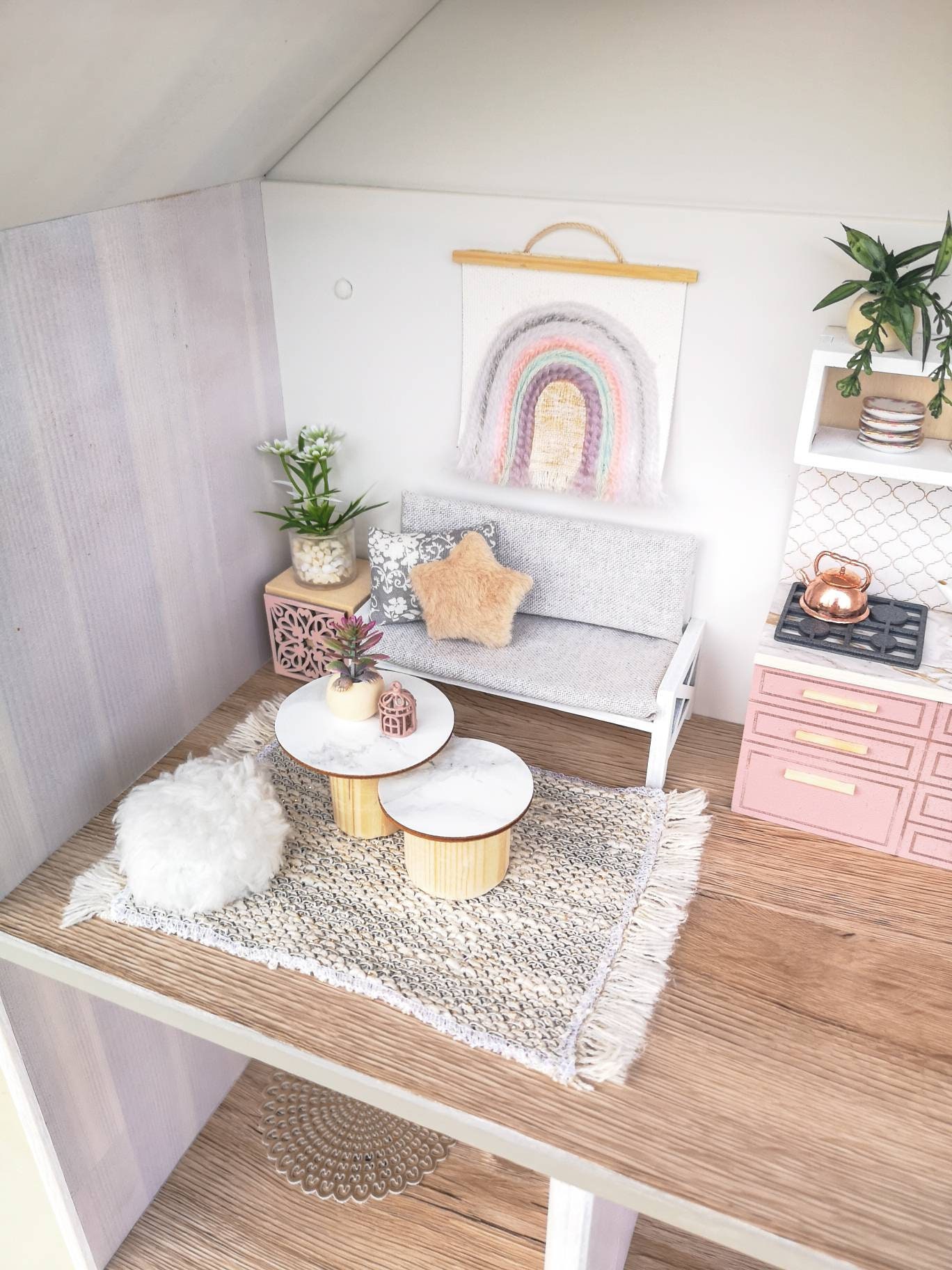 Miniature living room bundle 112 scale modern dollhouse furniture