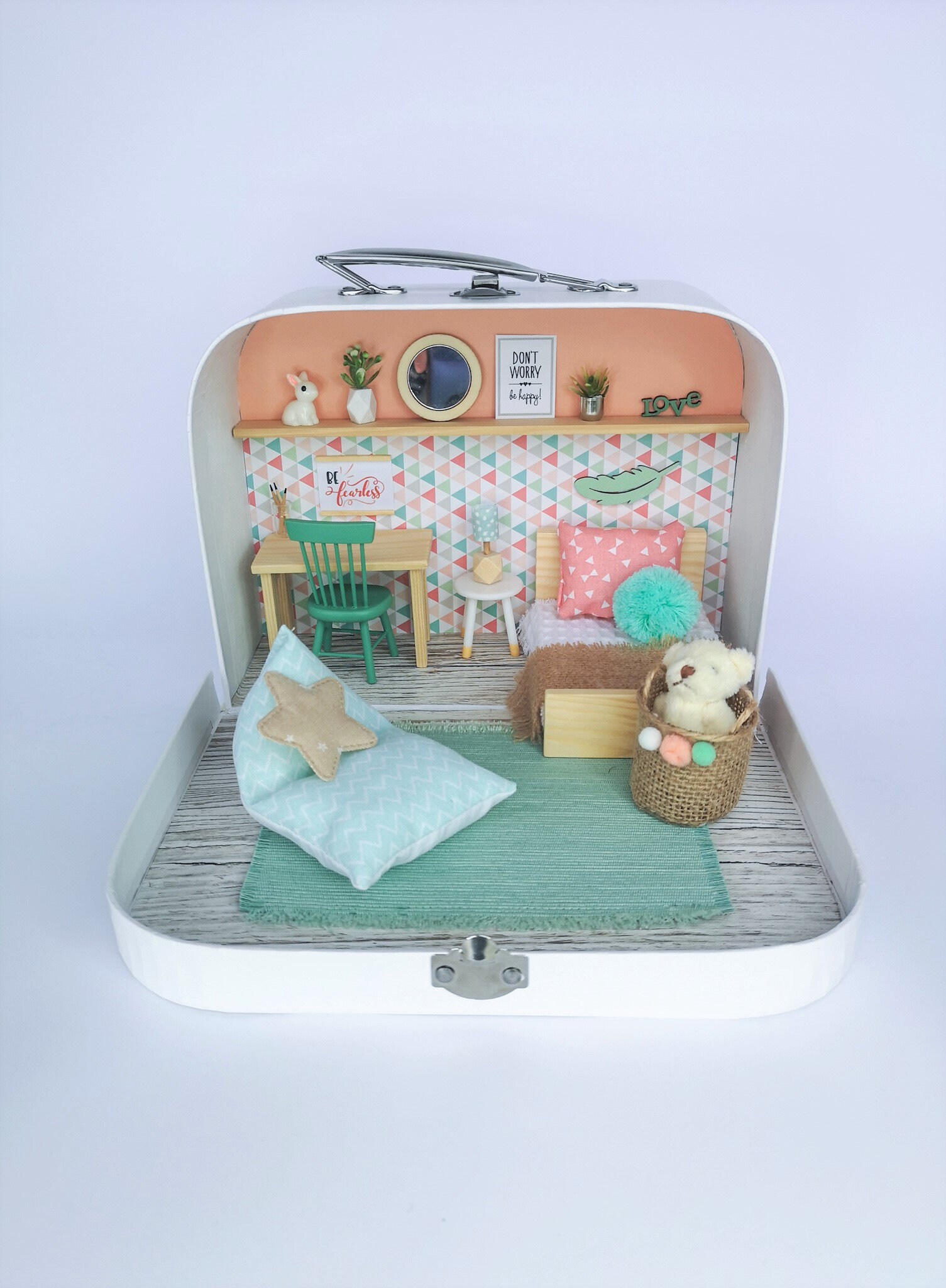 Suitcase Travel Dollhouse Mini Doll 
