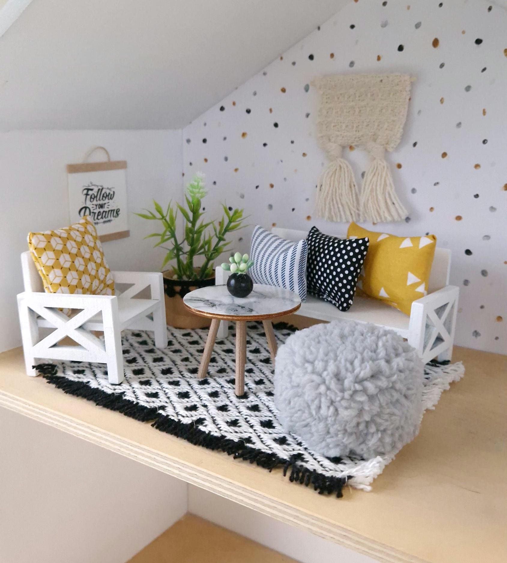 GRASARY Mini Lampada Da Tavolo 1/12 Per Casa Delle Bambole – Luce LED Funzionante Con Batteria - 3