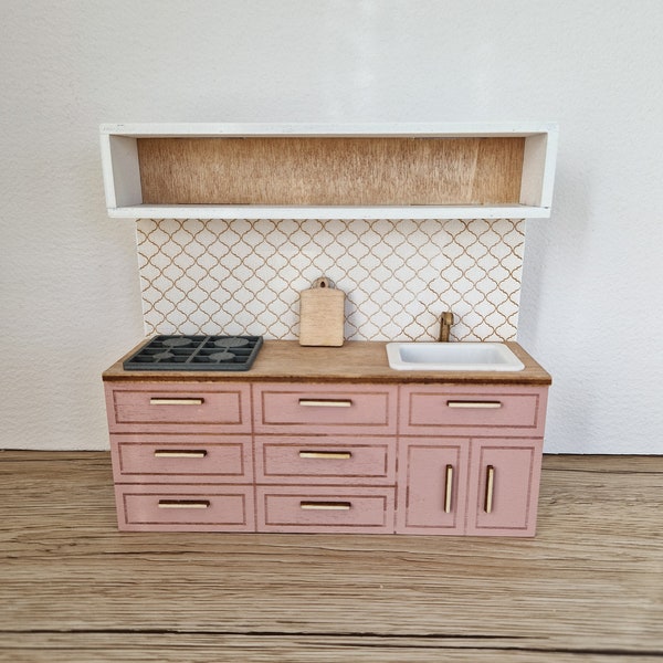 Miniature dollhouse kitchen, 1:12 scale, miniature furniture (perfect for Ikea dollhouse)