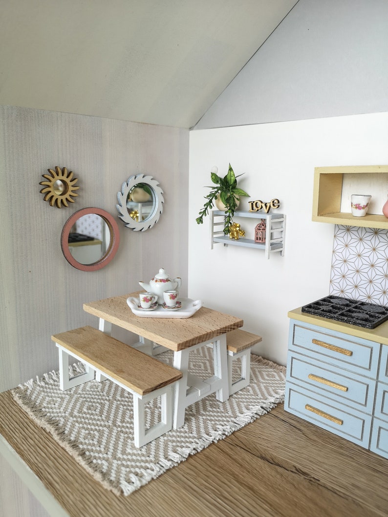 Miniature Dollhouse Kitchen Set 112 Scale Miniature Kitchen Etsy