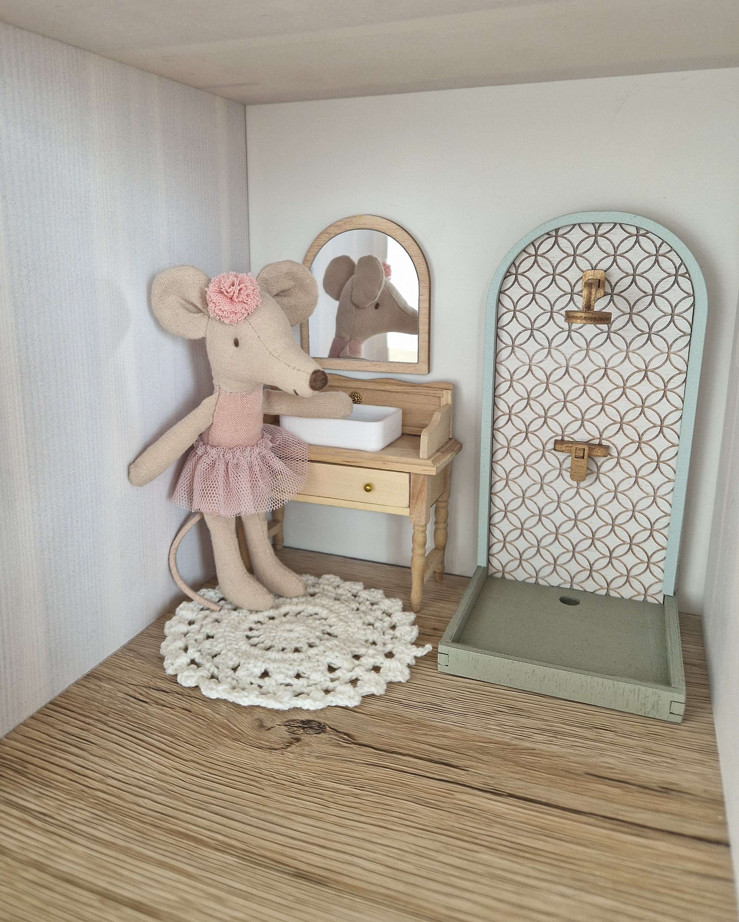 BOHS Maison De Poupée 1:12 – Puzzle 3D Bois 28 Meubles, 6 Chambres Complètes Pour Poupées 6 Pouces