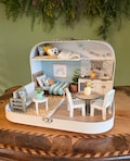 Medium Dollhouse in a Suitcase, The Calm Grove, Miniature furniture in 1:12 scale, Maileg mouse house