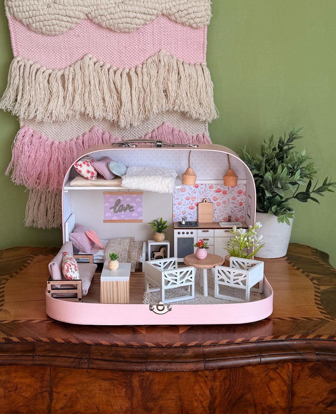 Bricolage Maison De Poupée Épicerie 3D Maison De Poupée En Bois Min Avec Meubles Bricolage Maison De Poupee Kit Jouet Amz