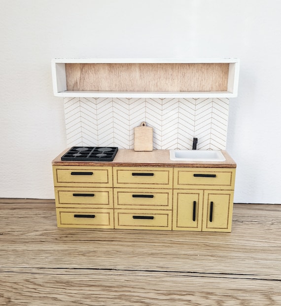Miniature Dollhouse Kitchen, 1:12 Scale, Miniature Furniture perfect for  Ikea Dollhouse - Etsy
