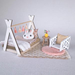 Dolhouse kids room set 1:12 scale, miniature furniture bundle, maileg mice (perfect for Ikea dollhouse)