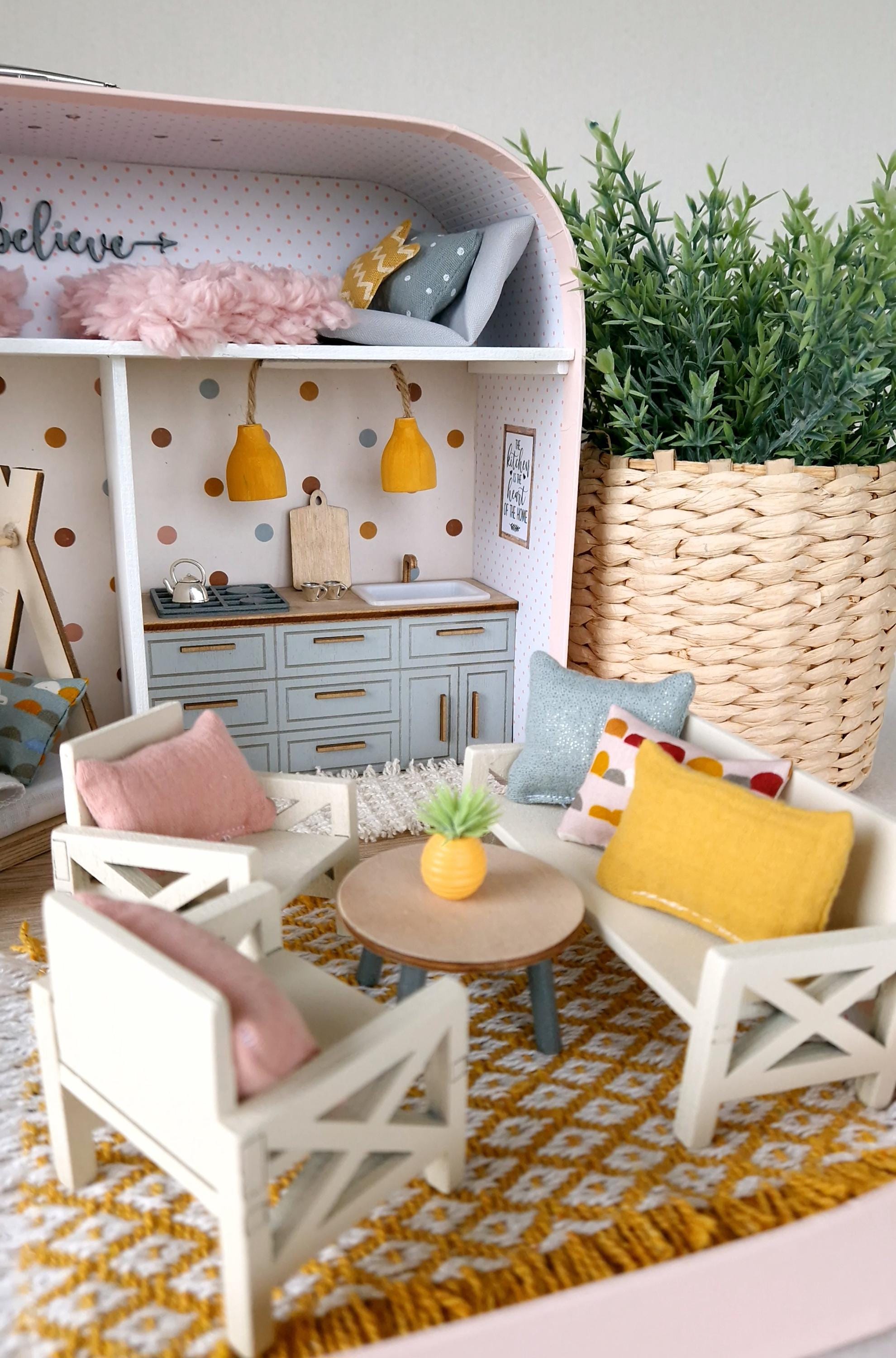 Set 3 Scatole Di Mini Pastelli Per Casa Delle Bambole - Accessori In Miniatura Per Diorami E Micro Paesaggi