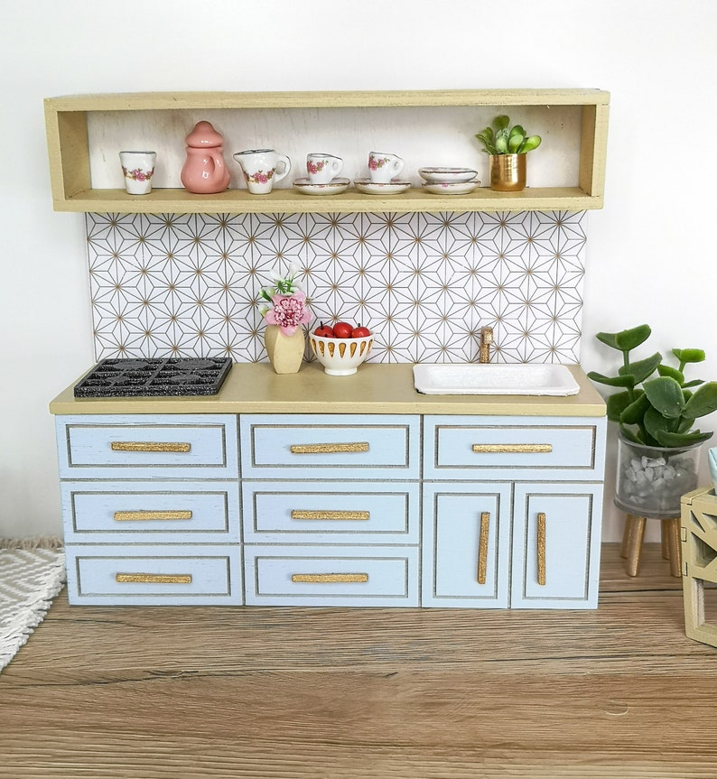 Miniature Dollhouse Kitchen Set 112 Scale Miniature Kitchen Etsy