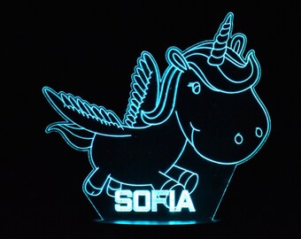 Personalised Unicorn Night Light | Animal Light Stand | LED Light | Bedroom Light | Kids Light | Christmas Gift | Birthday Present | Horse