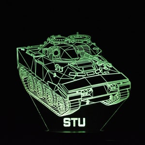 Personalised Tank Night Light | Tank Light Stand | LED Light | Army Night Light | Vehicle Light | Christmas Gift | Birthday Present | Army