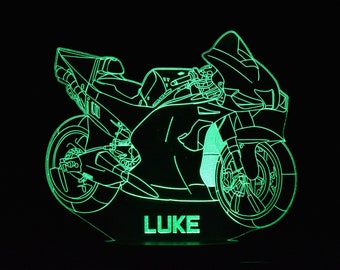 Personalised Motorbike Night Light | Bike Light | LED Light | Bike Light | Automotive Light | Christmas Gift | Birthday Present | Motor Bike