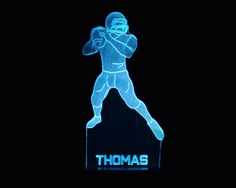 Personalised American Football LED Night Light: NFL Decor