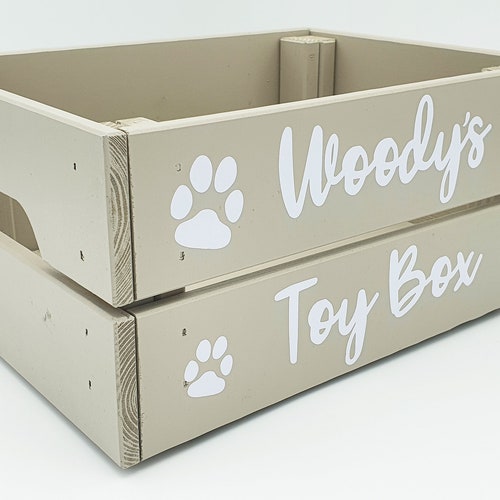 Personalised Cat Dog Pet Toy Box Wooden Crate Storage for Etsy UK