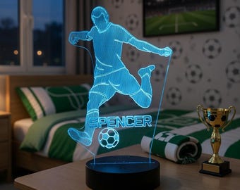 Gepersonaliseerd led-nachtlampje voetbal: op afstand bedienbare slaglamp