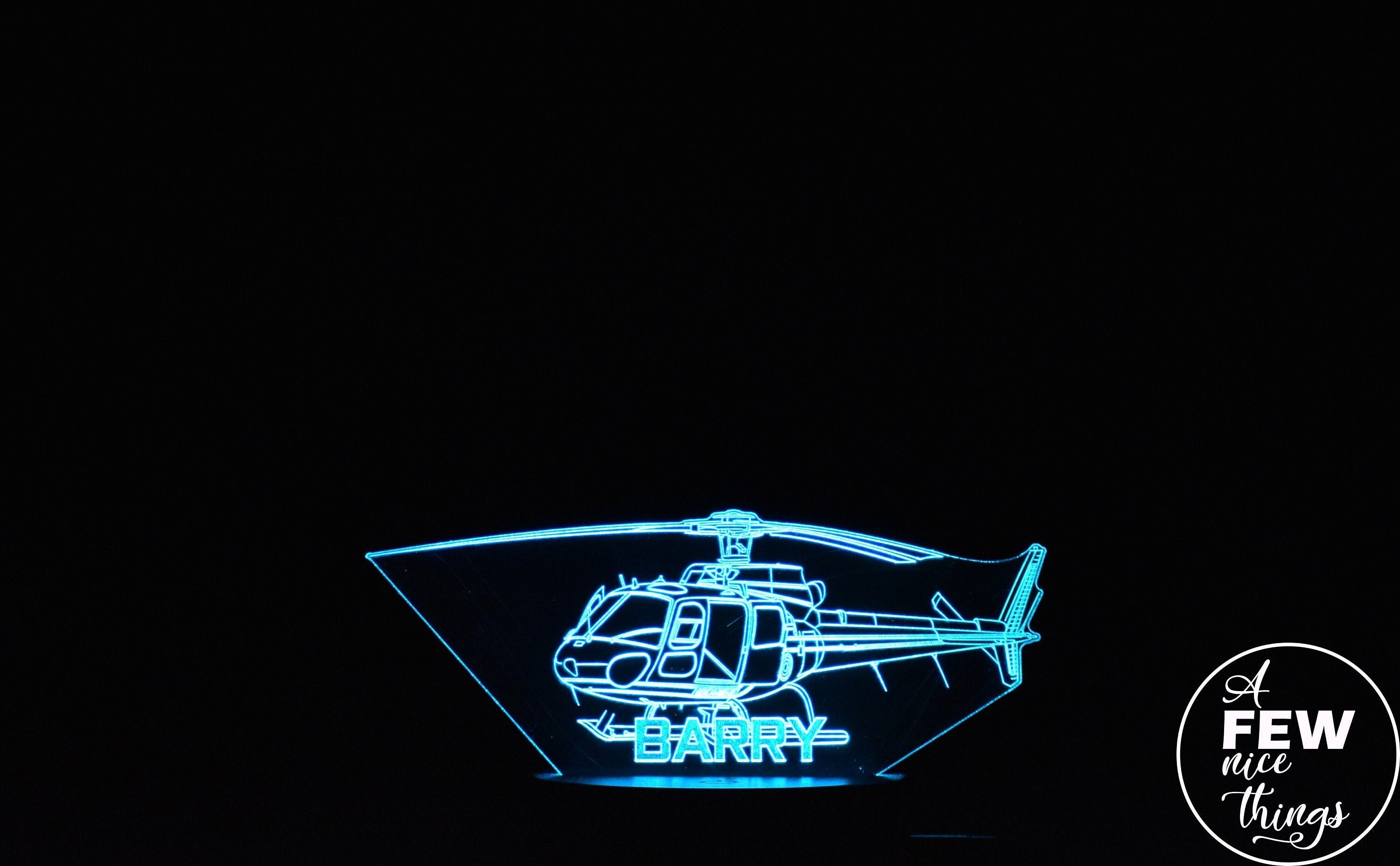 Personalisiertes Hubschrauber Nachtlicht – Batteriebetrieben, 42 X 34 Cm