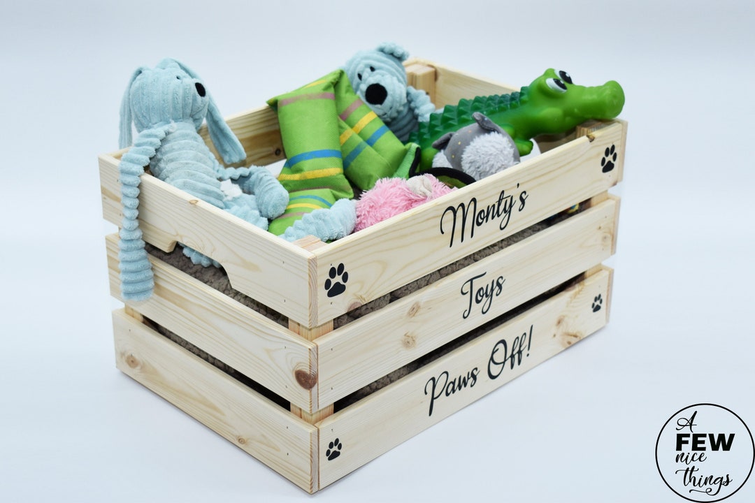 Personalised Puppy Toy Box Large Wooden Dog Crate Etsy UK