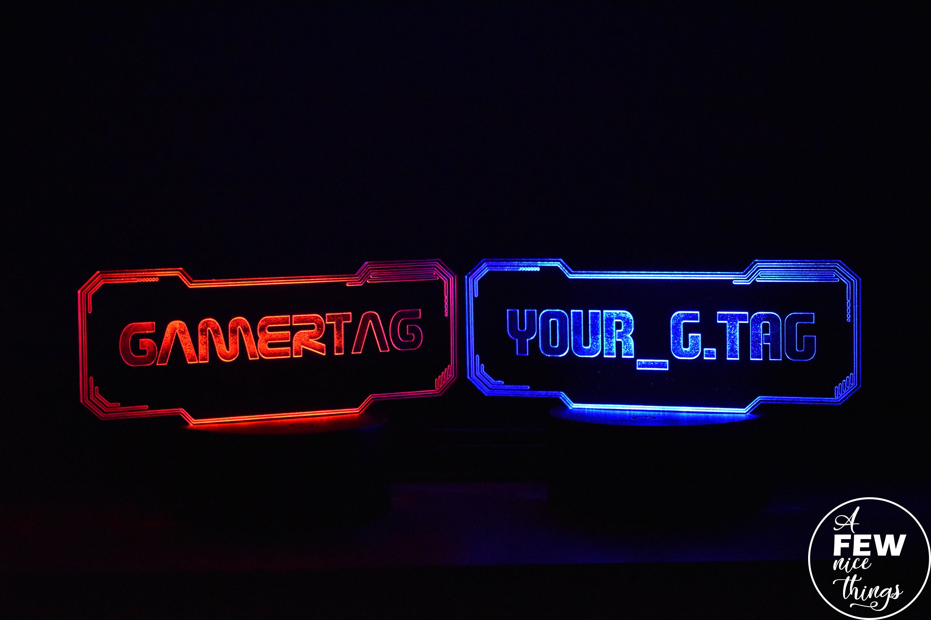 Gamertag Light Personalised Gamer Tag Nightlight Custom Etsy UK