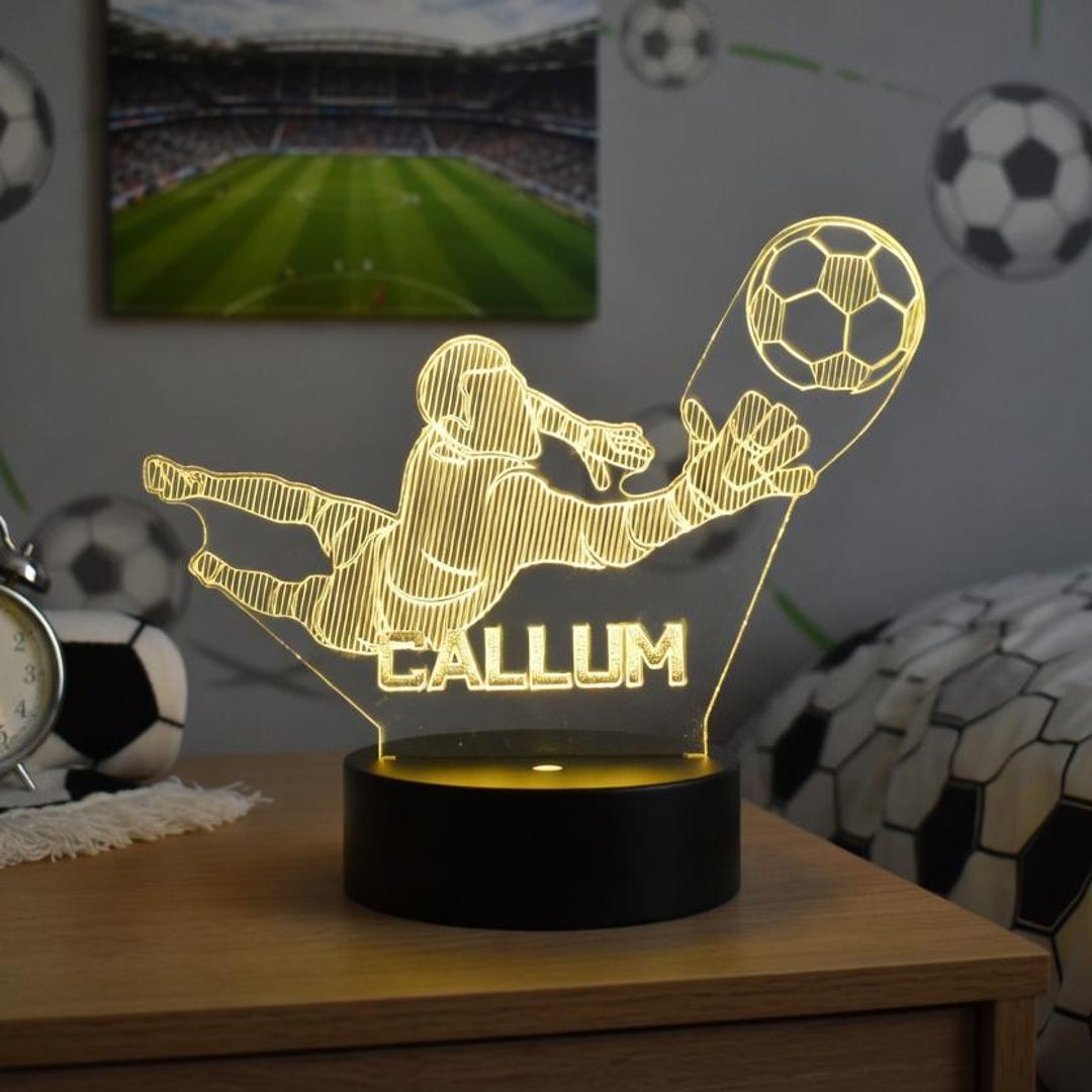 Personalised Football LED Night Light: Sports Lamp With Remote - Etsy