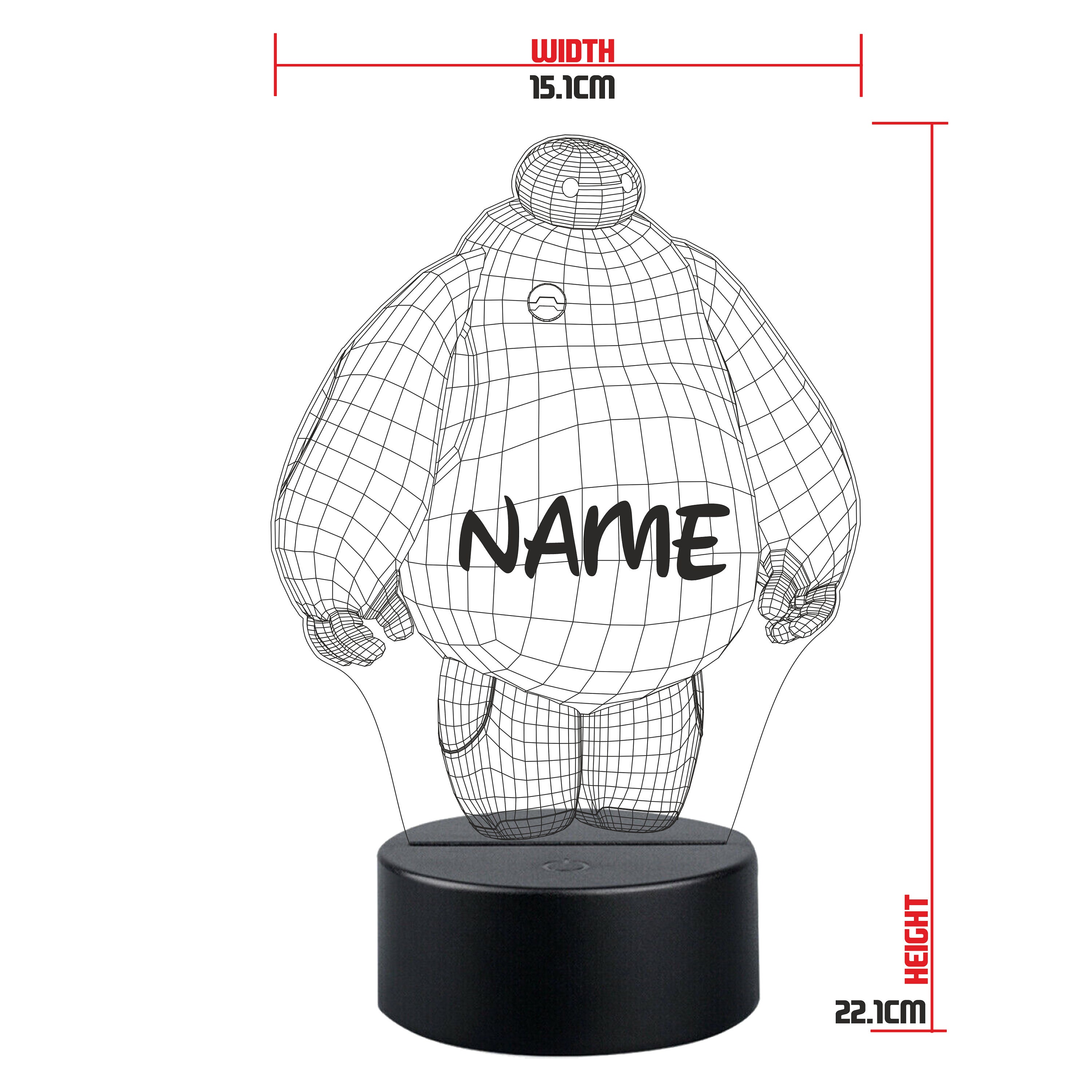 Personalised Baymax Night Light Cartoon Light Stand LED Etsy UK