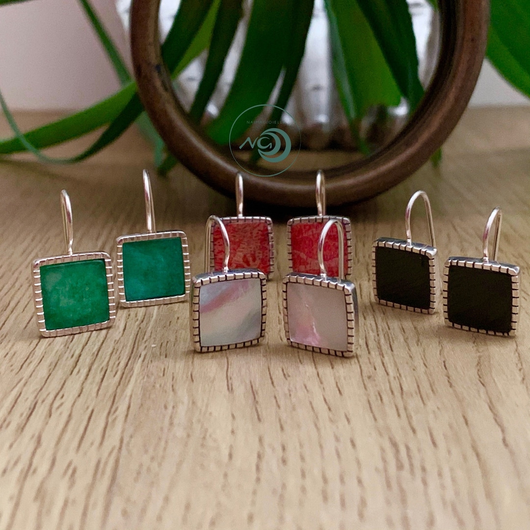 Square Lever Earrings With Frame...an Extra Touch Etsy