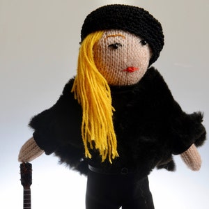 Joni Mitchel Knitted Doll
