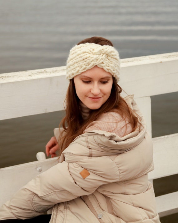 Handmade Knit Headband Hand-knitted Headband Many Colors Cable Pattern Wool - Etsy main image 4