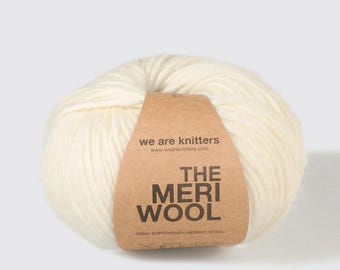The Meriwool from We Are Knitters in Natural, warm white merino wool from Peru, cozy yarn for winter knitting, woo for crocheting for baby