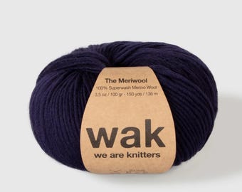 The Meriwool from We Are Knitters in Blue Rey, Soft worsted merino yarn for crochet, High quality merino wool for sweater making