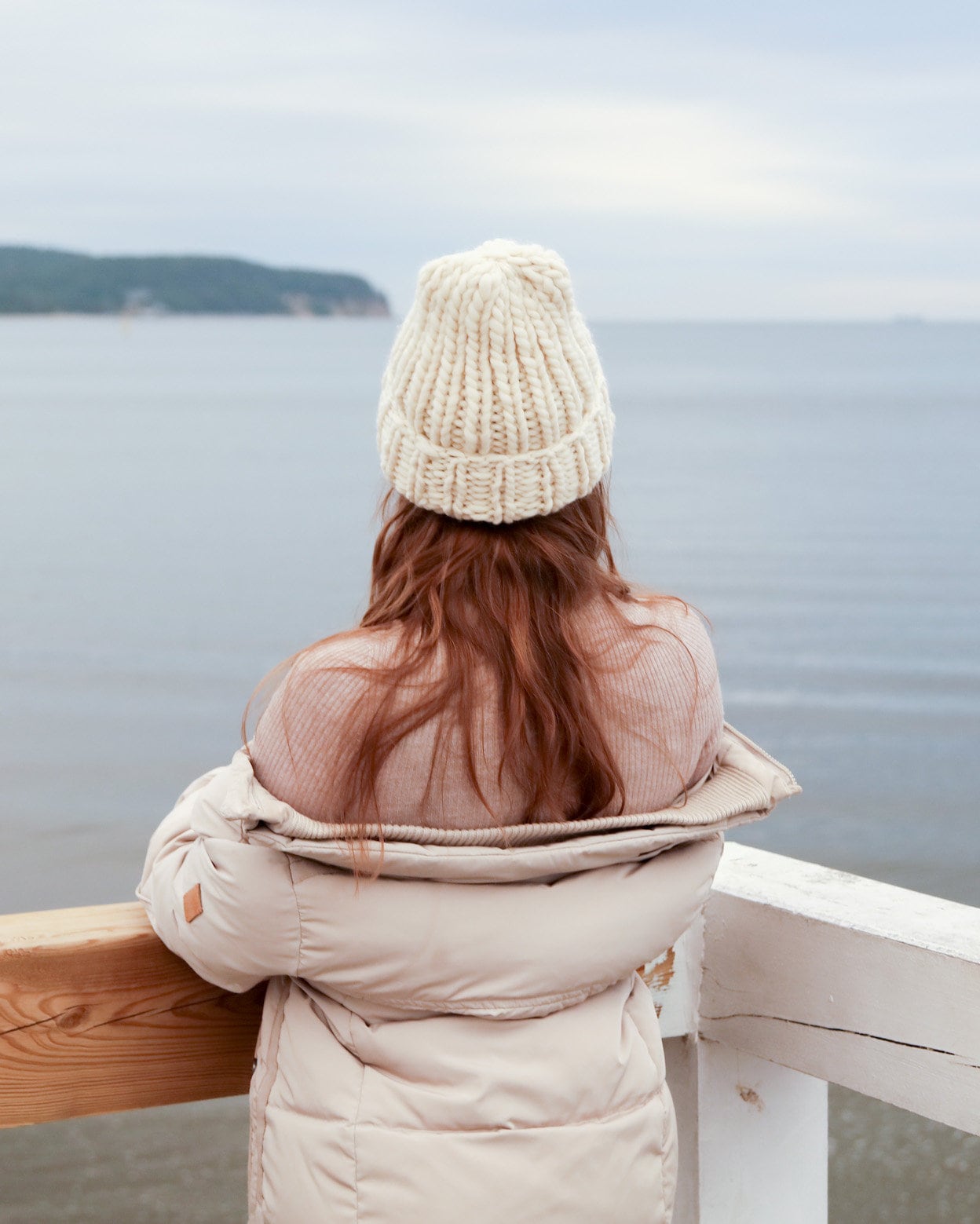Mauve Pink Chunky Knit Beanie: Peruvian Highland Wool Winter  display picture 1