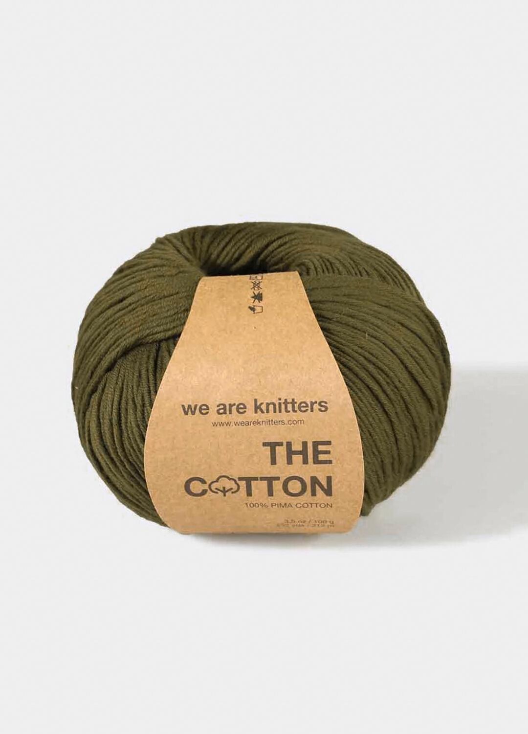 Pima Cotton From We Are Knitters in Olive Color, DK Natural Yarn