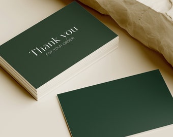 Thank you card velvet green, small business thank you card to add to orders, sustainable card, thank you card business, clean thank you card