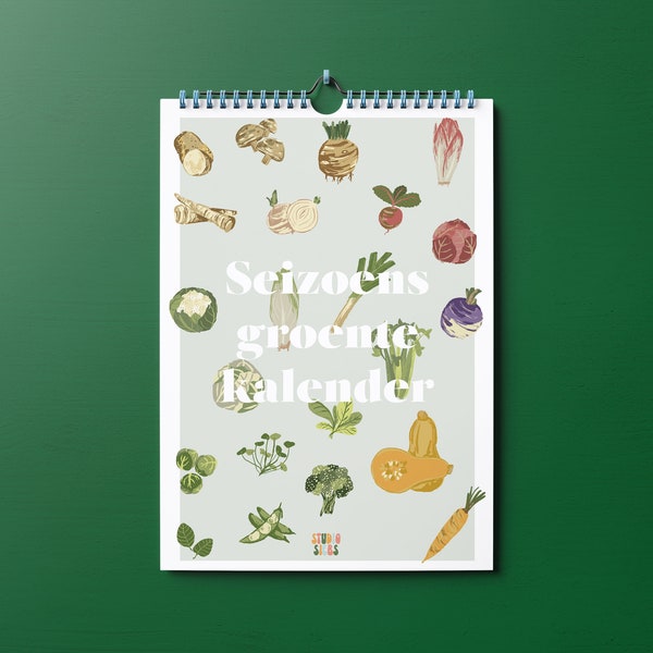 Seizoenskalender A4 Seizoensgroenten voor lokale groenten en fruit | gerecycled papier | Kalender voor de keuken | Eeuwigdurend