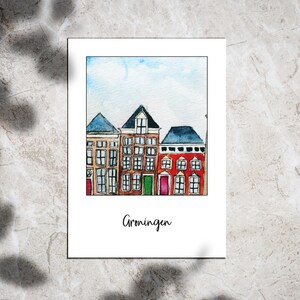 Sustainable Postcard Groningen, City in the Netherlands, Polaroid Postcard image 1