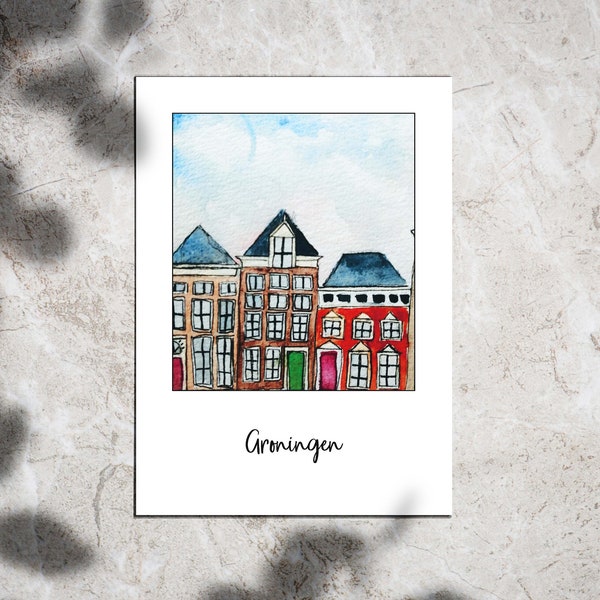 Sustainable Postcard Groningen, City in the Netherlands, Polaroid Postcard