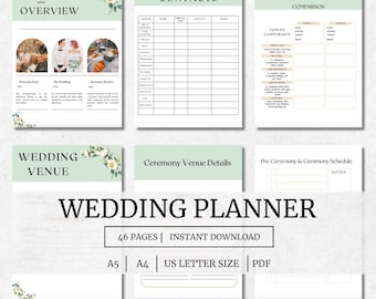 Minimalist Wedding Planner, Checklist, Itinerary (Digital Download)