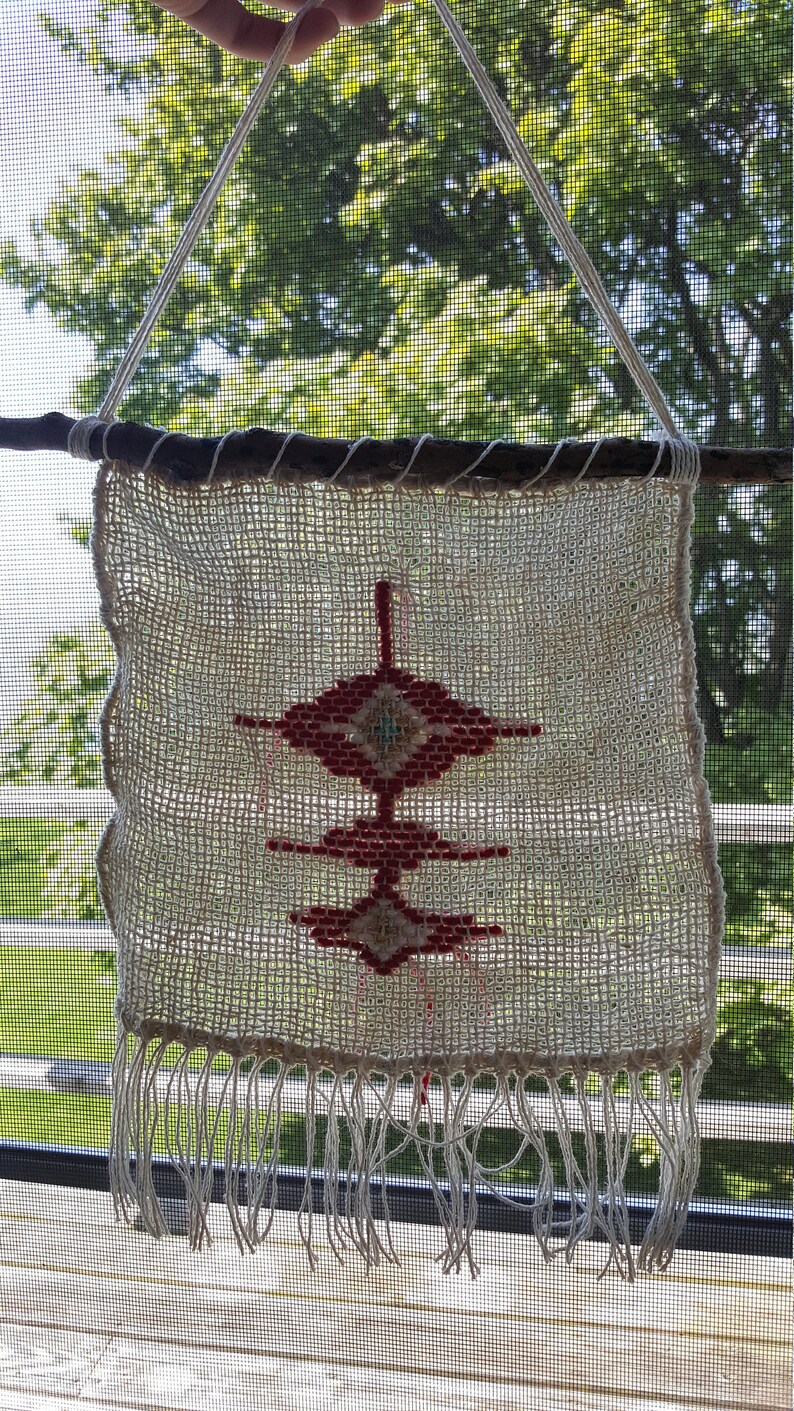 Handwoven Wall Hanging/ Aztec Pattern Wall Hanging image 3