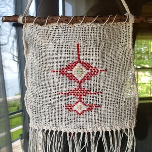 Handwoven Wall Hanging/ Aztec Pattern Wall Hanging image 1