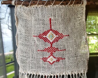 Handwoven Wall Hanging/ Aztec Pattern Wall Hanging