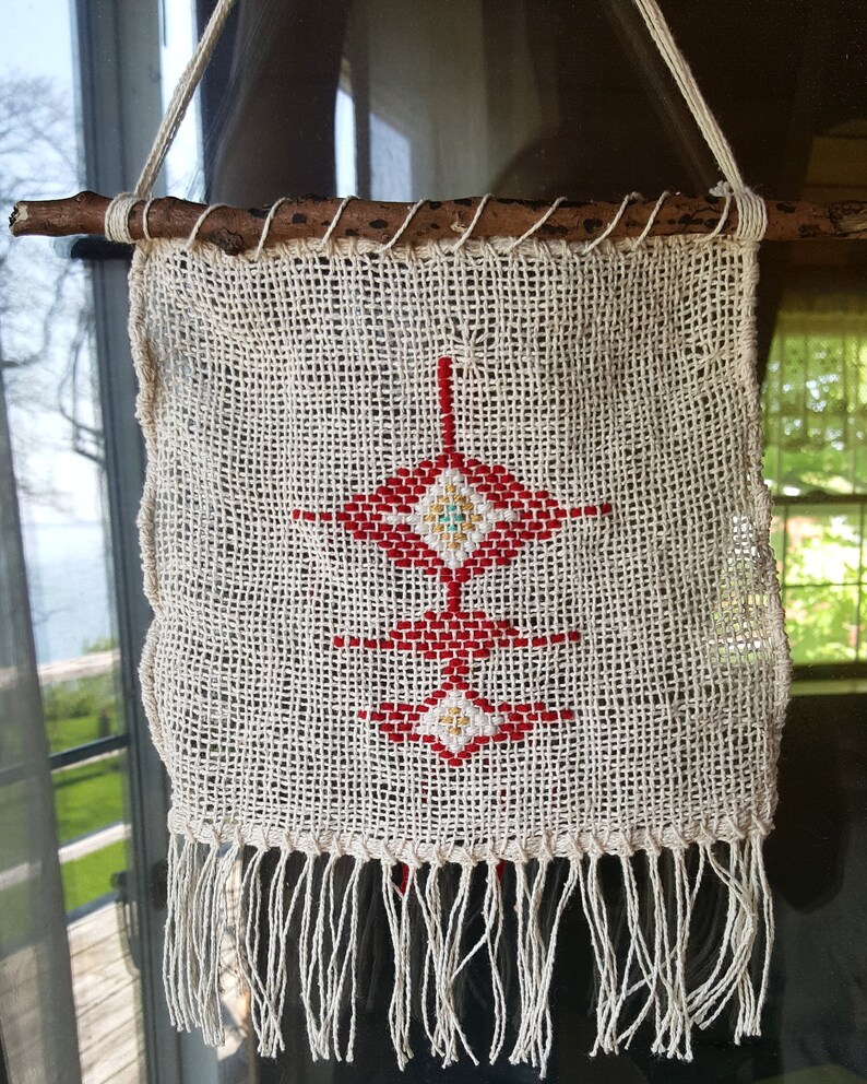Handwoven Wall Hanging/ Aztec Pattern Wall Hanging image 1