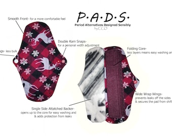 P.A.D.S. Pattern 9"- cloth menstrual pad