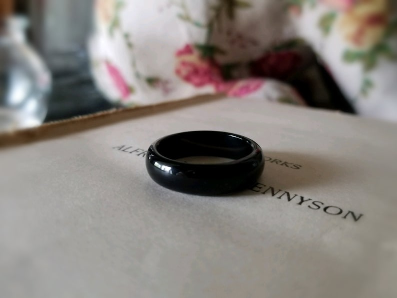 Black Agate Ring Band