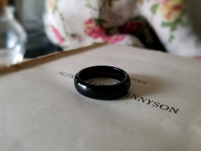 Black Agate Ring Band