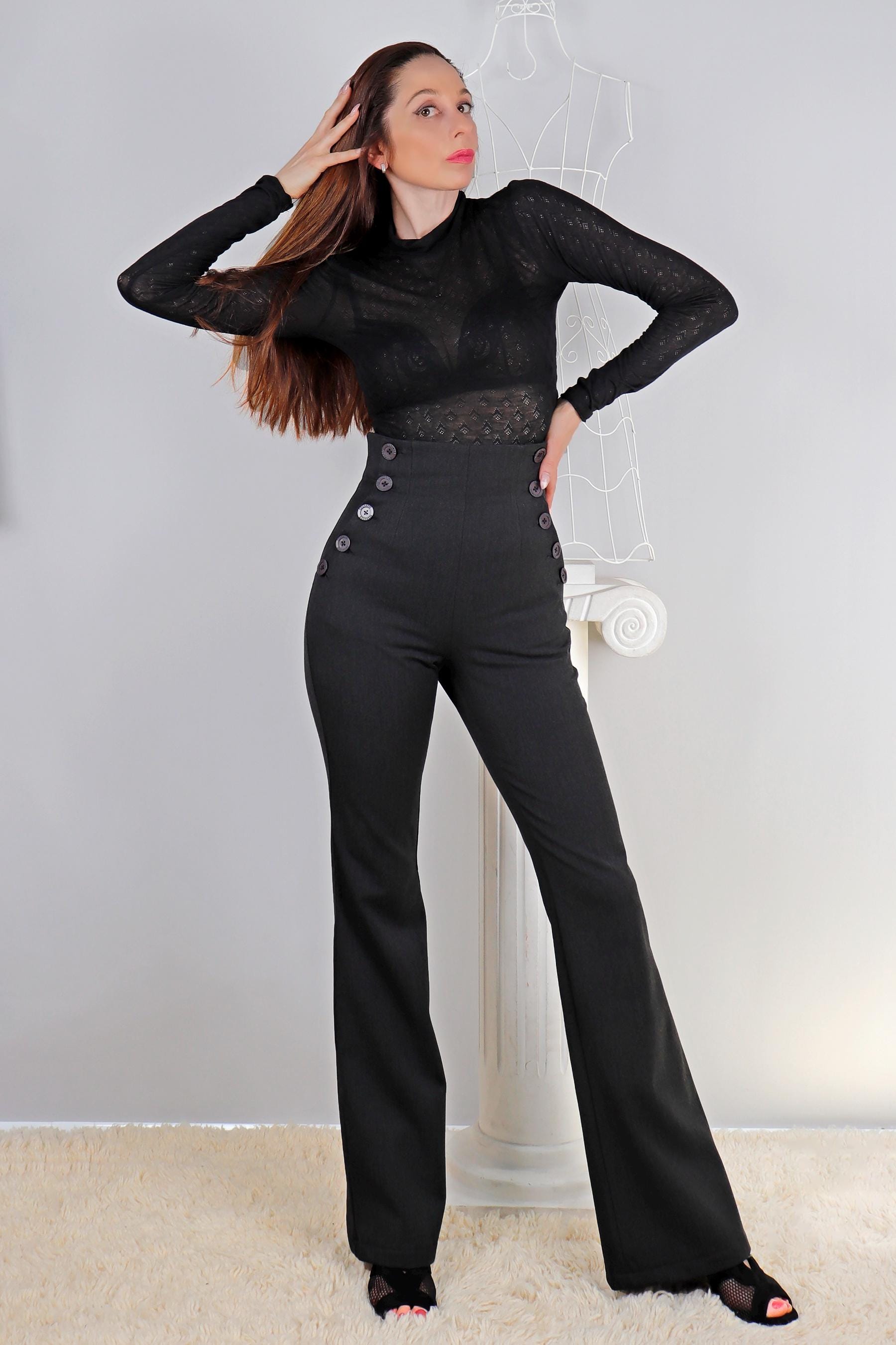 botter classic wide trousers スラックス　ボッター Wide Classic Trousers with Pleats in Black – SVRN