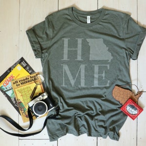 Missouri home shirt, mo state tshirt, unisex soft graphic tee, forest green shirt, hometown missouri ozarks, STL KC state pride, unisex gift