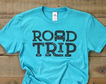 road trip shirt, travel tshirt, unisex adventure graphic tee, blue tee, roadtrip shirt with saying, rv life, camper shirt, airstream camping